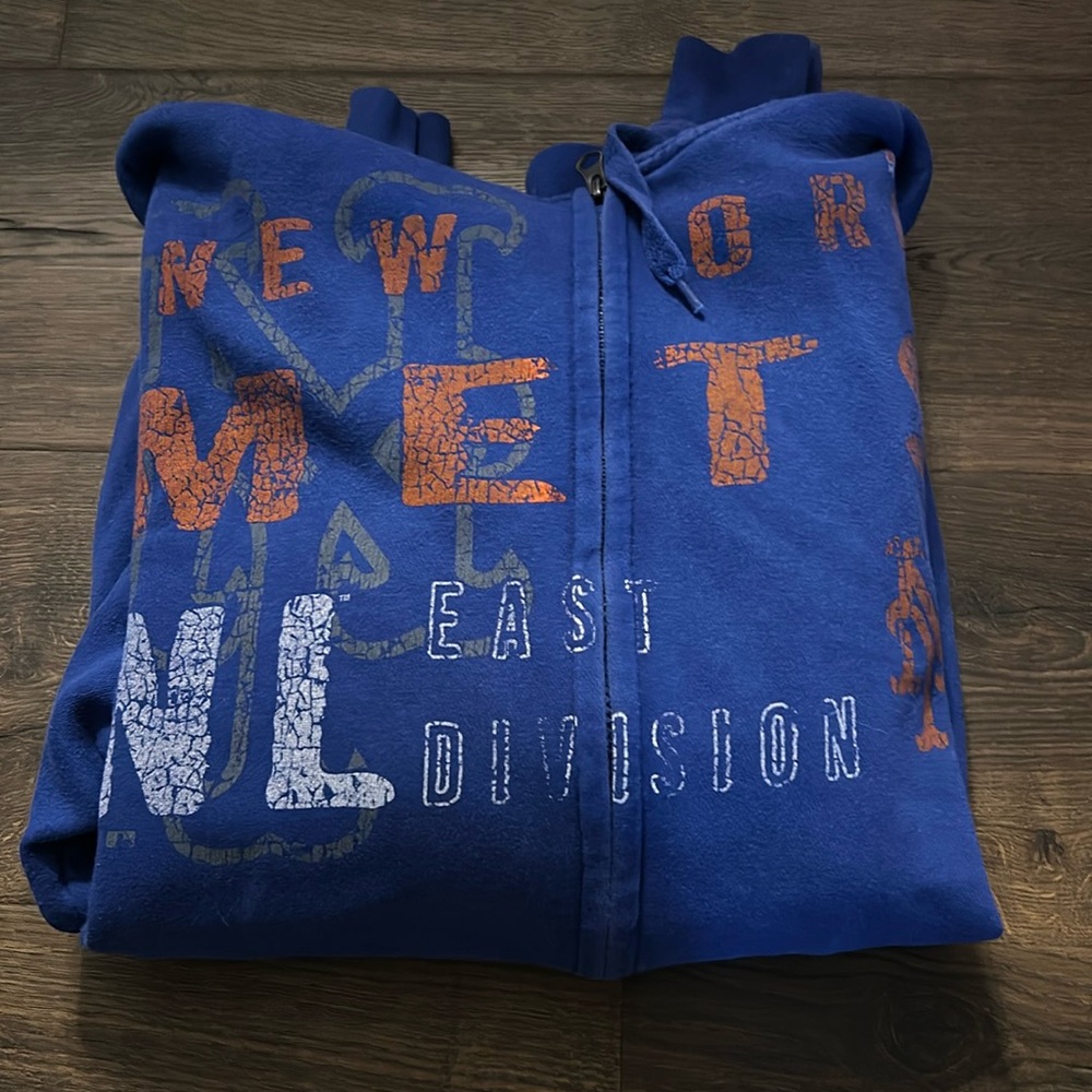 women’s vintage Mets zip up hoodie